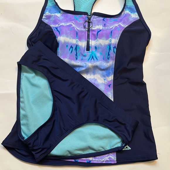ZeroXposur Swim Zeroxposur Sun Smart Mesh Tankini Top Bottom Set Xs Poshmark